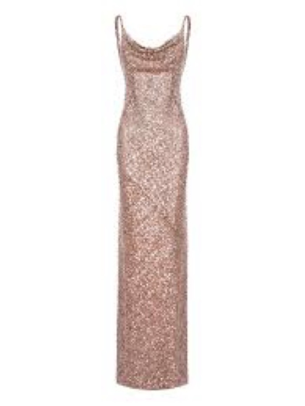 Ralph Lauren Rose Gold Sequin Slip Maxi Dress
